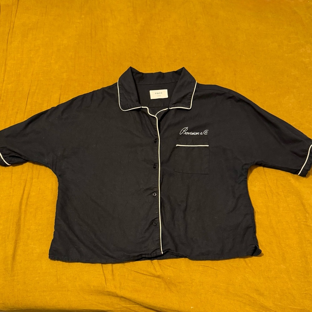 Cropped Linen P&co Button Up